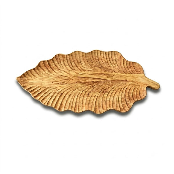 Creative Leaf-Shaped Wooden Serving Tray