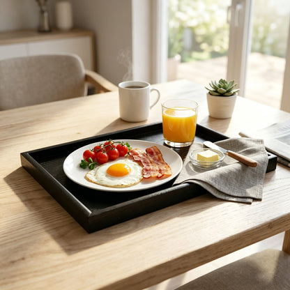 Modern Black Wooden Serving Tray