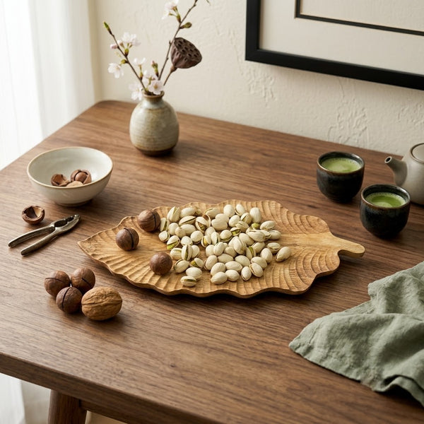 Creative Leaf-Shaped Wooden Serving Tray Alternate