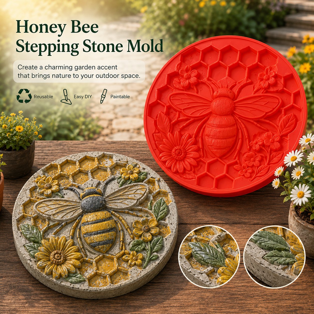 🌻 Reusable Sunflower Stepping Stone Mold (📦Buy 2 Free Shipping)
