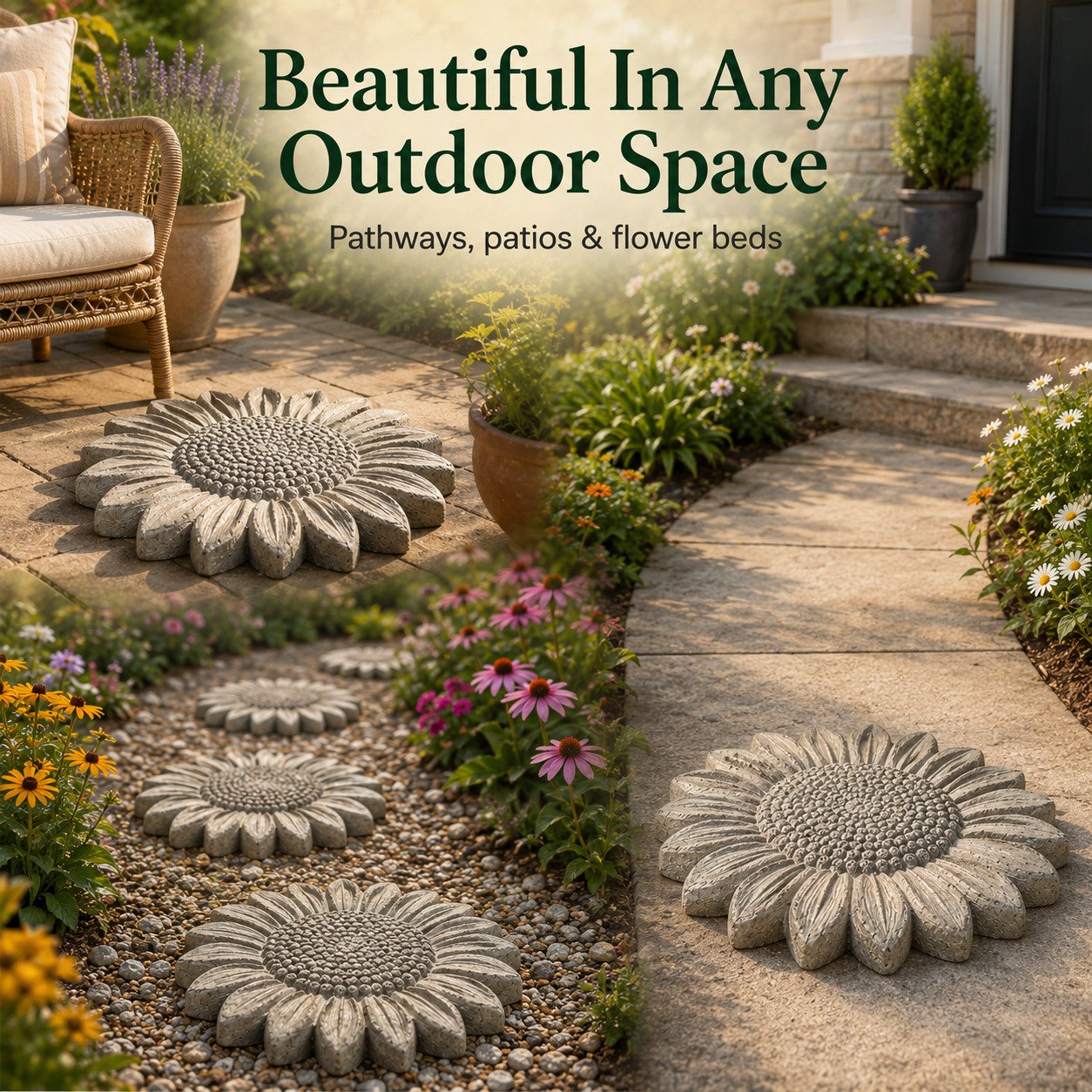 🌻 Reusable Sunflower Stepping Stone Mold (📦Buy 2 Free Shipping)