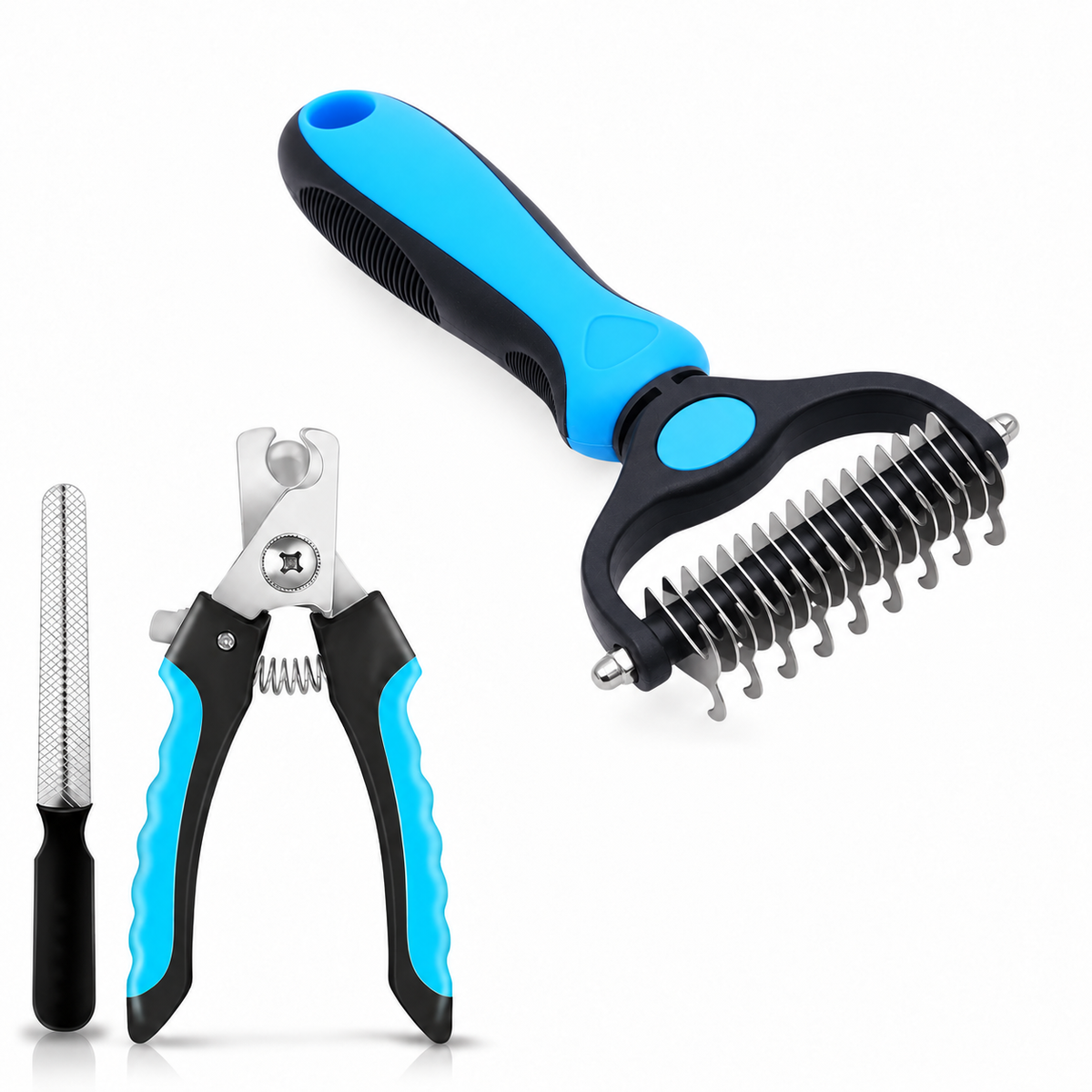 🐾Double-Sided Pet Grooming Brush – Hurtless Shedding & Dematting Undercoat Rake for Dogs and Cats