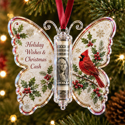 🦋 💵 Christmas Cash Gift Butterfly Ornament – Holiday Money Holder Keepsake  (📦Buy 6 Free Shipping)
