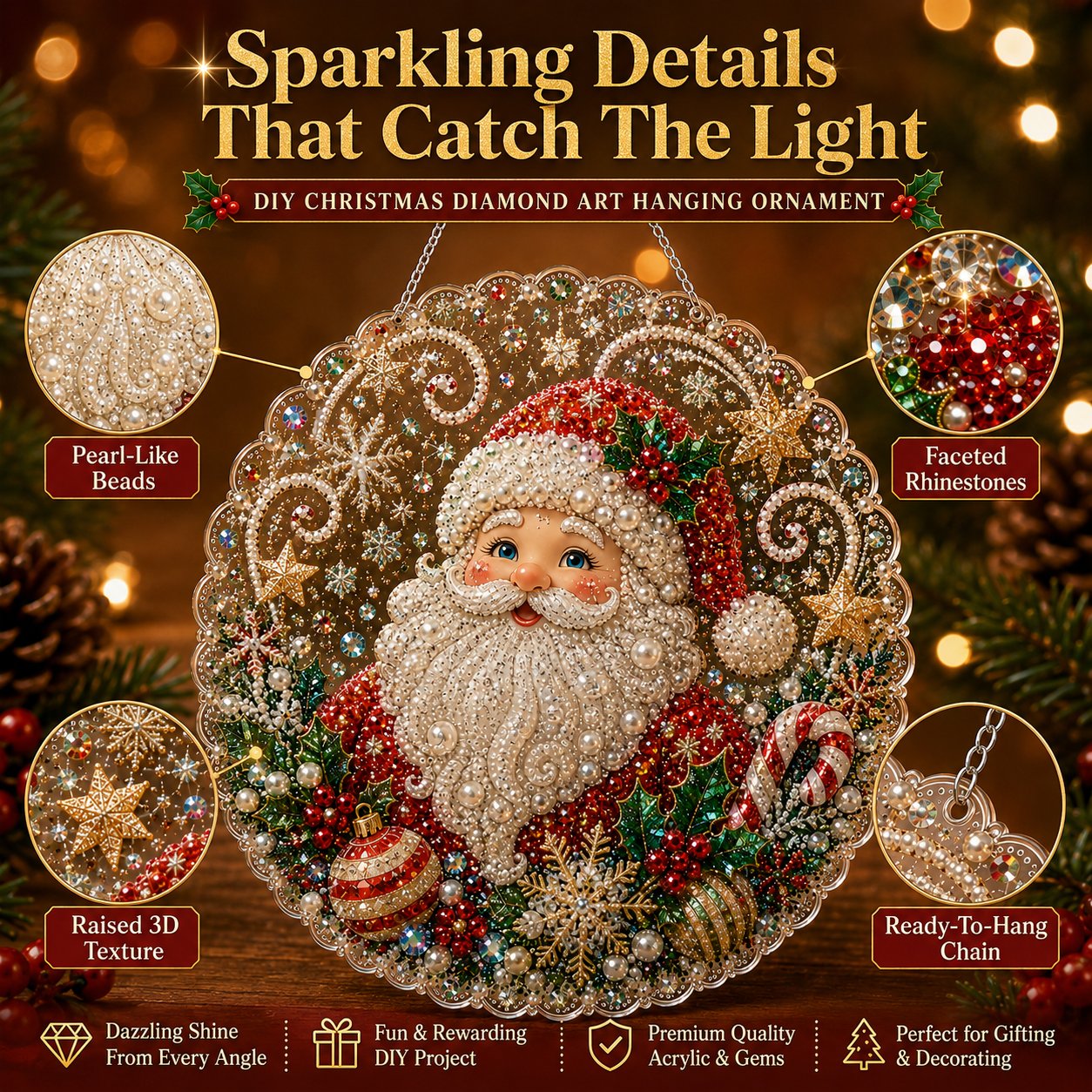 🎄Christmas DIY Diamond Painting Hanging Ornament Kit🎅💎